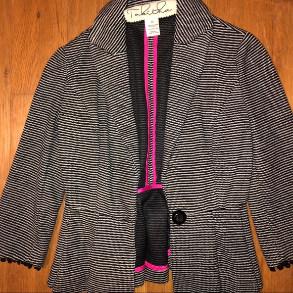 Black and white peplum blazer - Picture 2 of 4